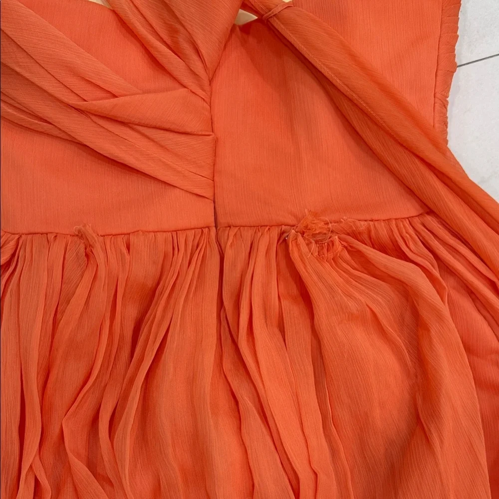 Elegant Custom Made MOB Coral One-Shoulder Evening Dress - Picture 2 of 7